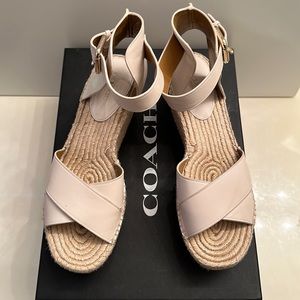 Women’s Coach Espadrille cream/ beige sandal size 8.5